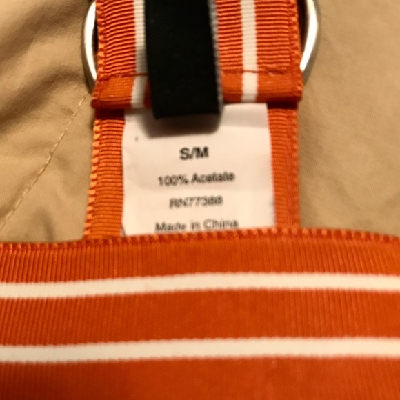 J Crew Fabric Skinny Belt Size S/M Orange with White Stripes Size S/M - Picture 3 of 5